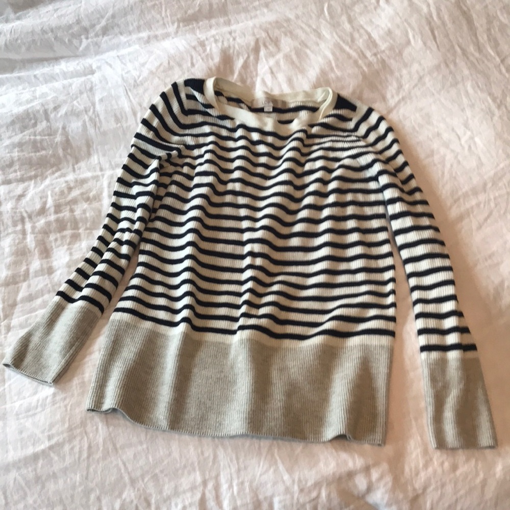 Striped / color block Loft Sweater sz L